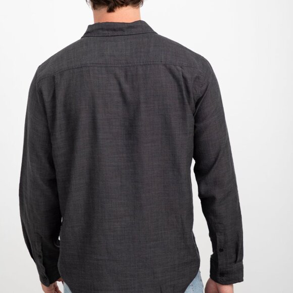 Luxury Rails Men's Wyatt Shirt in Black Chambray Cotton-Size Small - Picture 4 of 13